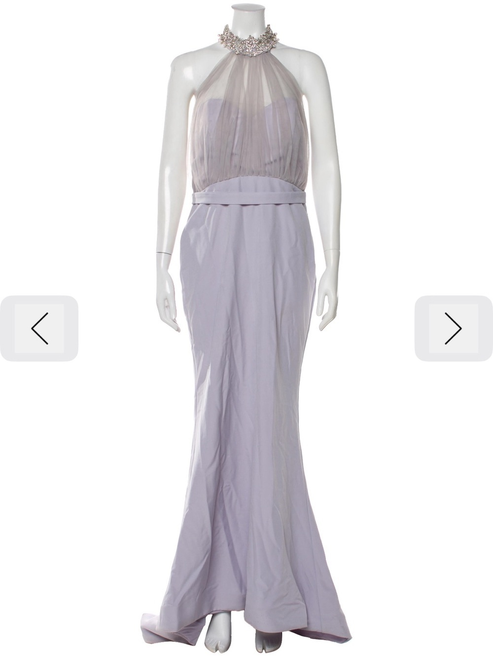 Portia & Scarlett Halterneck Long Evening Gown – Grey – Size L